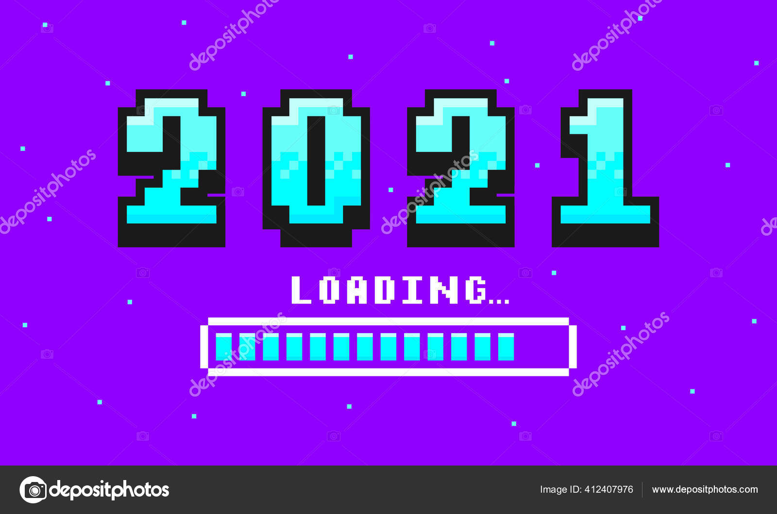 Banner Arte 2021 Pixels Para Ano Novo 2021 Números Estilo imagem vetorial  de Remo_Designer© 412407976